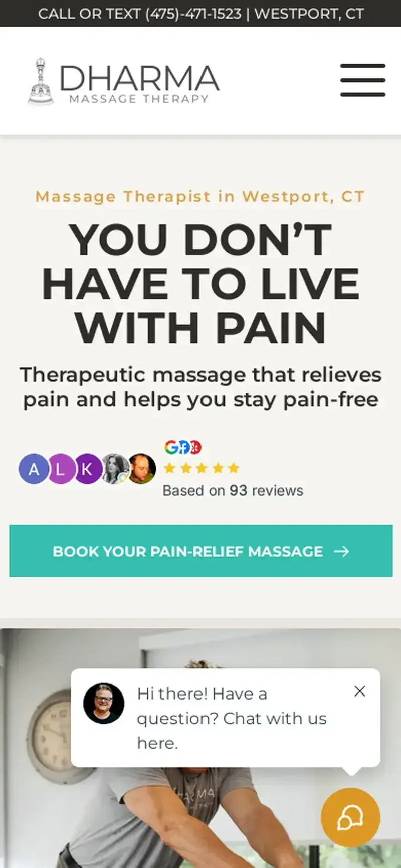Aperçu du site Dharma Massage Therapy